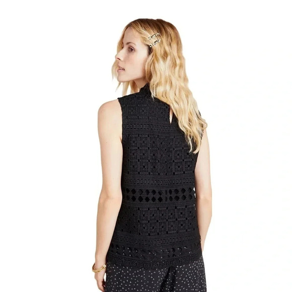 Anthropologie  Daniel Rainn Lourdes Lace Top | Black | Size XS - Picture 2 of 7